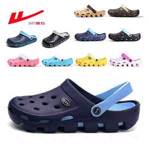 Pull back hole shoes men's summer breathable beach shoes non-slip sandals trend Baotou slippers female couples wear half slippers