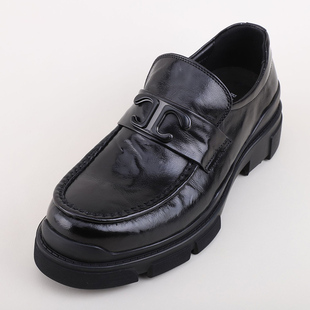 宽头厚底商务休闲鞋男2025新款韩版一脚蹬乐福鞋时尚百搭勒夫鞋子