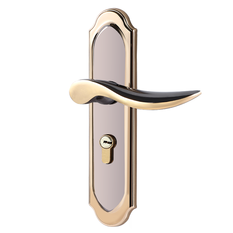 房门锁家用通用型卧室内门黑色锁具三件套静音老式门把手旧门换锁