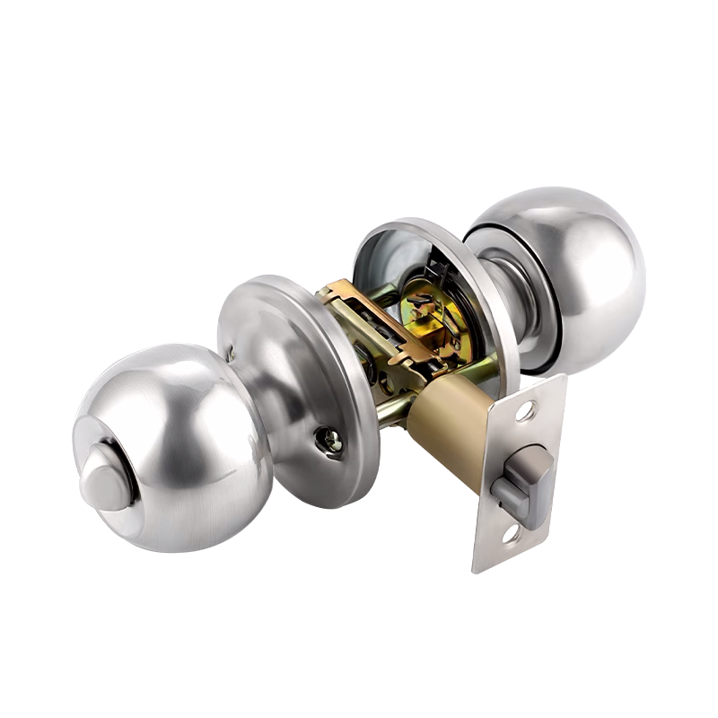 三杆式门锁球形锁家用通用型塑钢门卫生间锁具老式房门锁执手锁