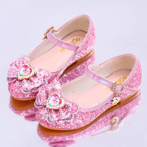 童鞋女童平底水晶四季公主鞋