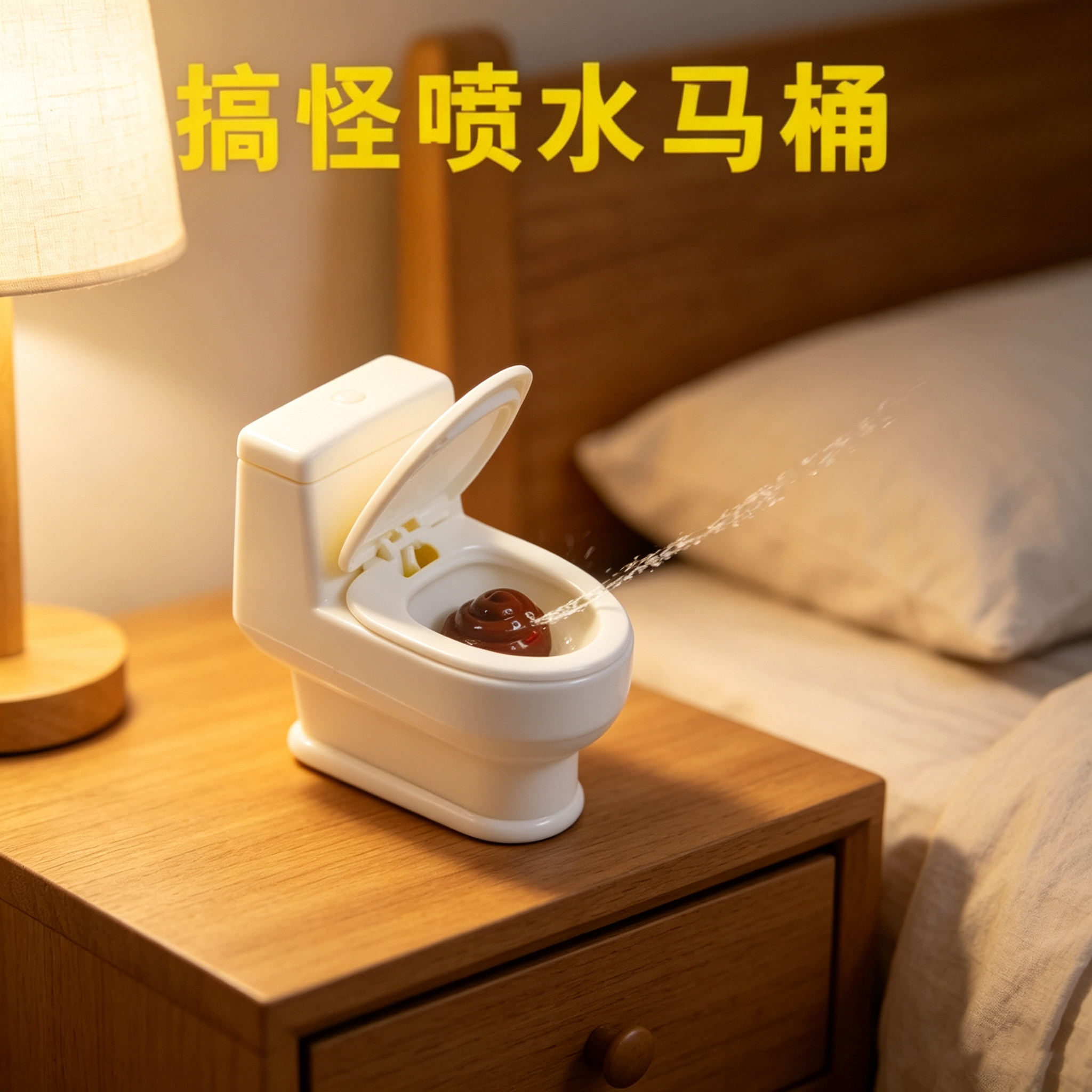 仿真便便喷水马桶整蛊玩具迷你便携弹射滋水朋友间互动整人小道具