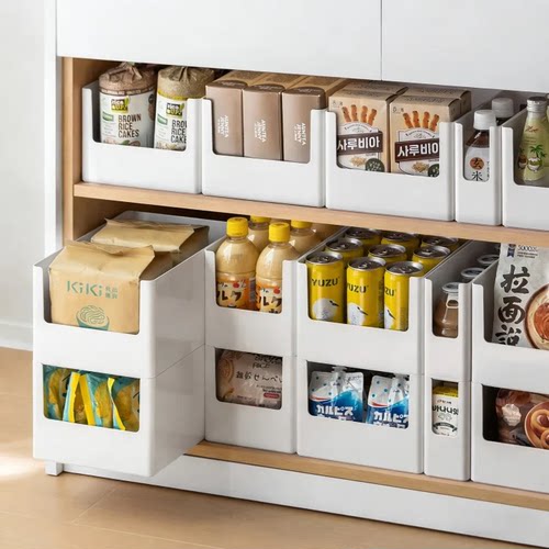 多功能橱柜直角收纳盒可叠加柜内