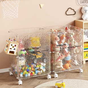 玩具收纳箱大容量衣物被子毛绒娃娃收纳折叠双开门带轮整理神器