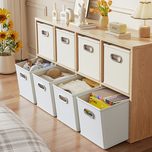 牛津布衣服收纳箱布艺手提格子柜整理箱子家用零食玩具杂物收纳盒