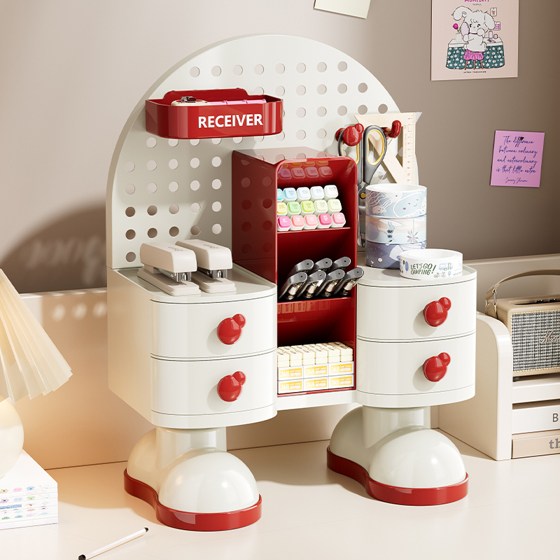 斜插笔筒桌面洞洞板置物架