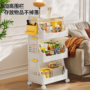 零食置物架可移动小推车收纳书本置物架多层落地儿童玩具厨房客厅