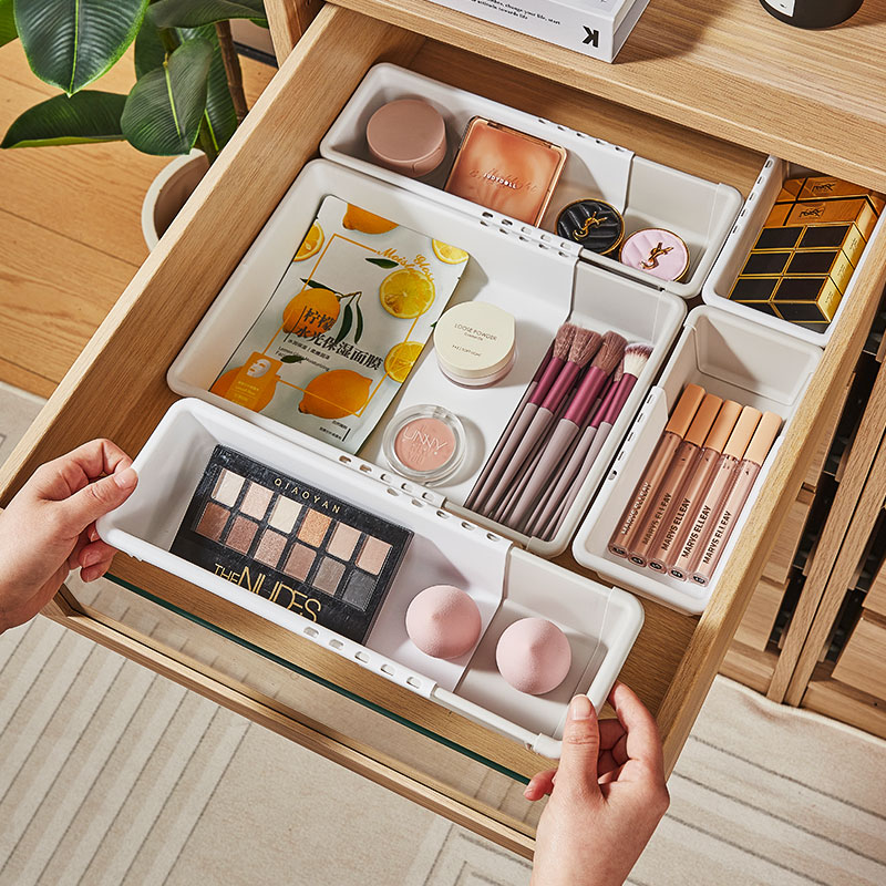 可伸缩抽屉收纳盒日式厨房储物盒