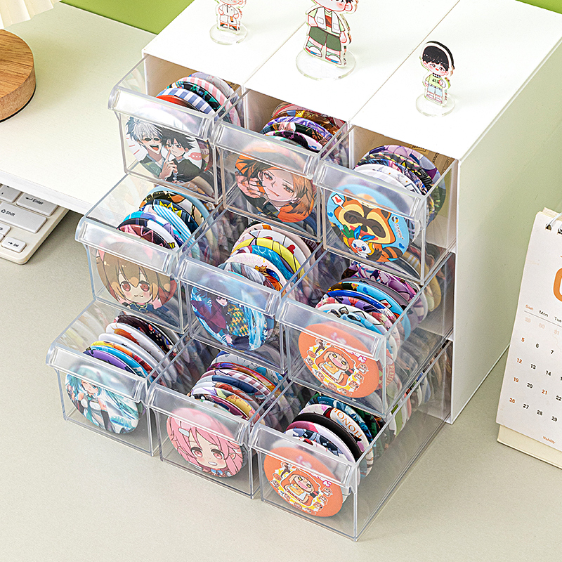 桌面谷子亚克力透明吧唧收纳