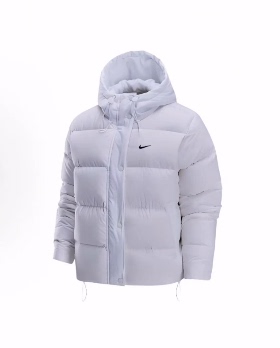 Nike Therma-FITSportswear 品牌logo连帽保暖羽绒服 女款 白色