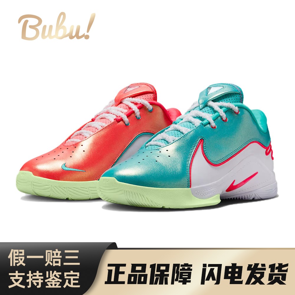 【布布】 Nike 篮球鞋 低帮 系带 圆头 平跟 白色 红色 绿色 男