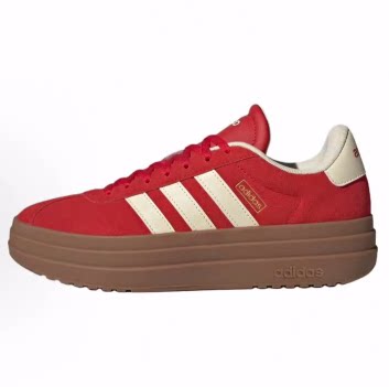 adidas VL Court Bold 舒适休闲 低帮 板鞋 女款 红色