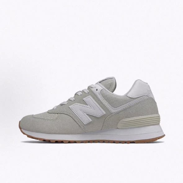New Balance NB 网布反毛皮织物合成革 低帮 休闲跑步鞋 女款