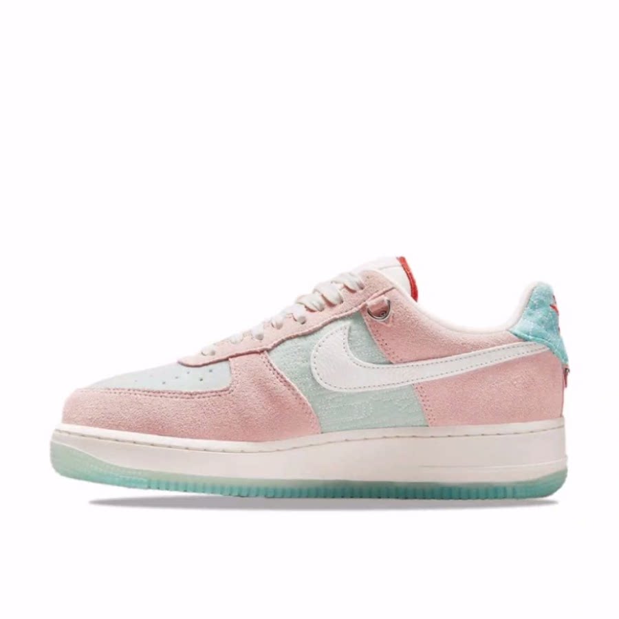 Nike Air Force 1 07 LX 云纹刺绣 低帮 板鞋 女款 粉绿色