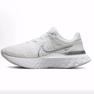 Nike React Infinity 减震耐磨支撑 低帮 休闲跑步鞋 女款 白灰