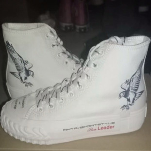 Anta安踏 潮流休闲 耐磨 高帮 帆布鞋 白黑