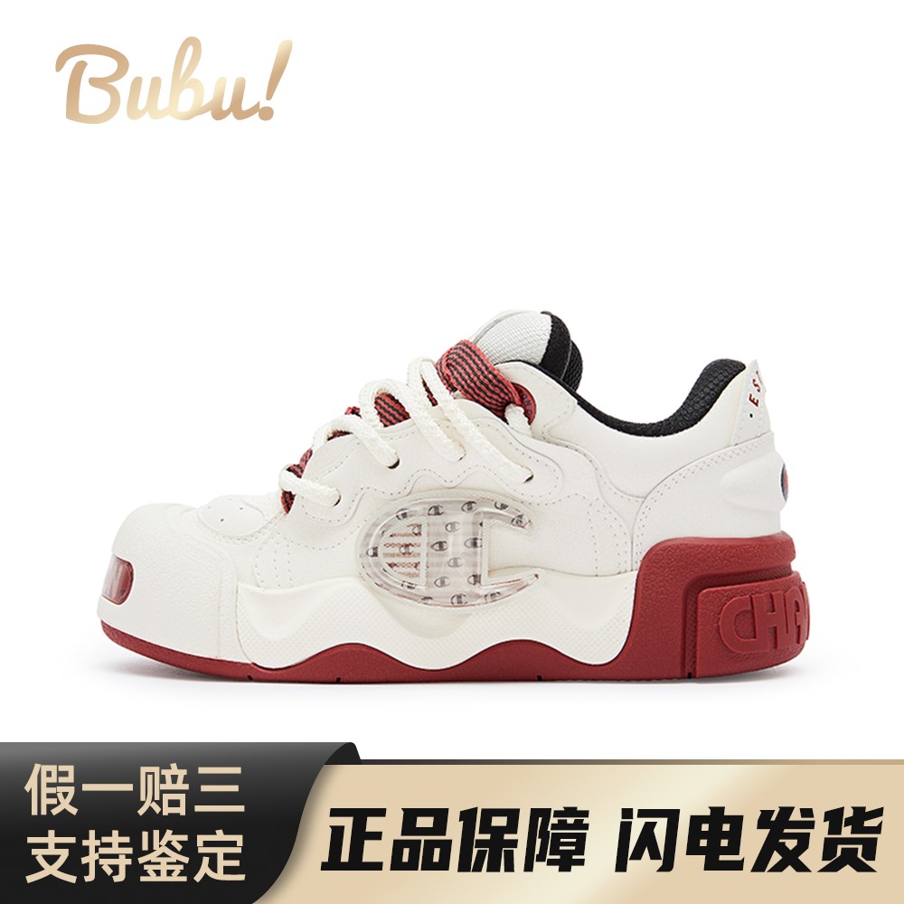 【布布】 Champion Essentials 板鞋 白色 红色 低帮 AutoSkate