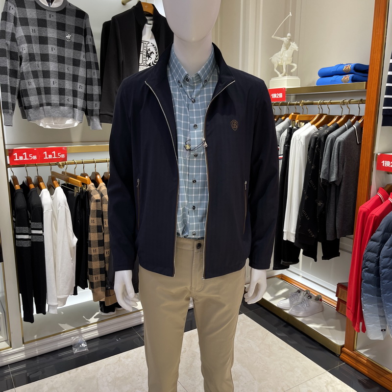 比华利保罗男装春秋款休闲拉链立领夹克外套221311199专柜2490