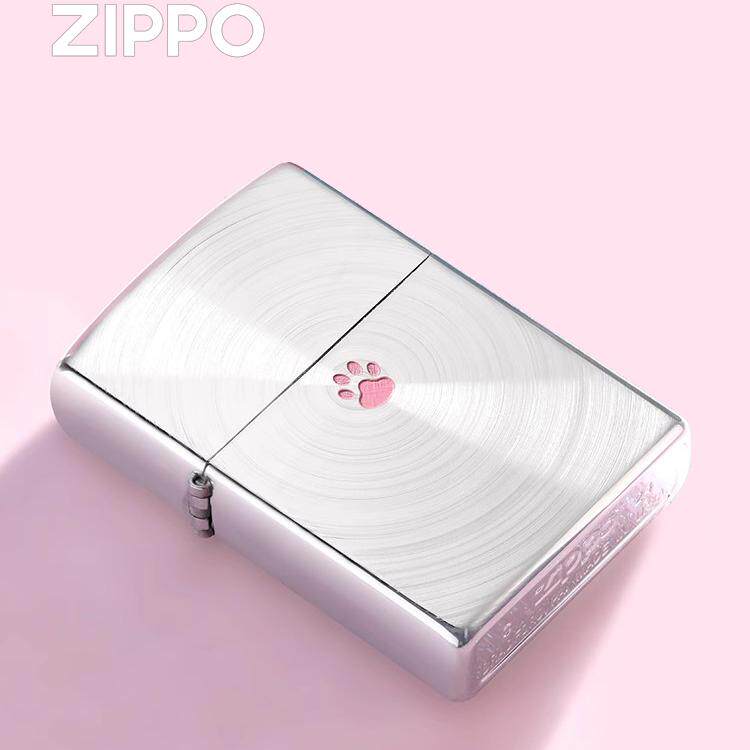 zippo打火机正品猫爪粉色限量防风女生高颜值可爱送男友礼物煤油