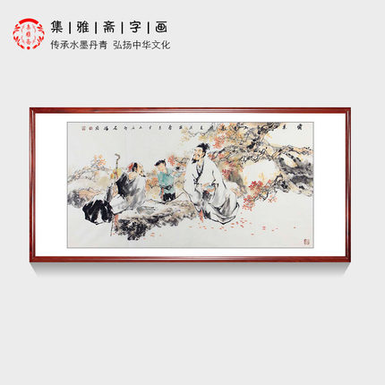 现代简约客厅办公室装饰画石慵纯手绘真迹四尺人物画作品书房书画