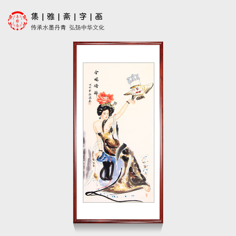 仕女图 陈红梅人物画新中式玄关走廊装饰画手绘真迹字画 画芯包邮图片