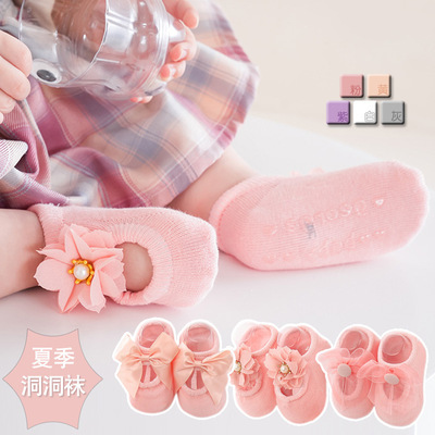 幼儿春秋超薄蕾丝女孩新生袜子