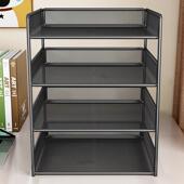 日本进口文件收纳架桌面办公用品置物架A4纸文件夹档案整理多层架