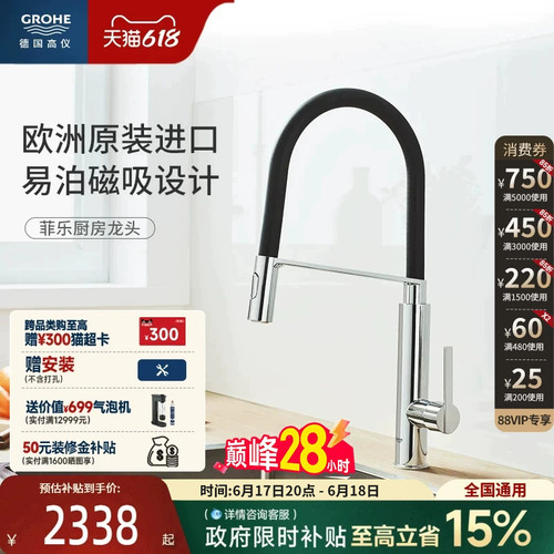 政府补贴高仪欧洲进口厨房龙头
