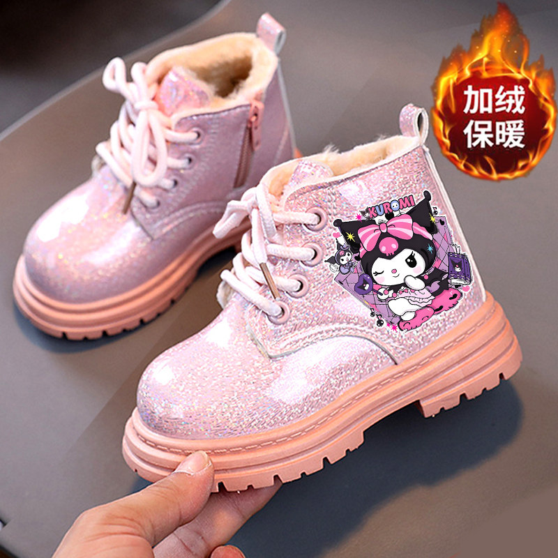 卡通库洛米儿童靴子棉靴女童秋冬加绒女童学生学生公主马丁靴棉靴,童鞋/婴儿鞋/亲子鞋,棉靴,淘宝优惠券,粉丝福利购,淘宝优惠卷