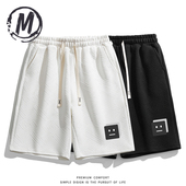 休闲短裤 男士 宽松直筒青年洋气运动中裤 沙滩裤 夏季 百搭五分裤 薄款