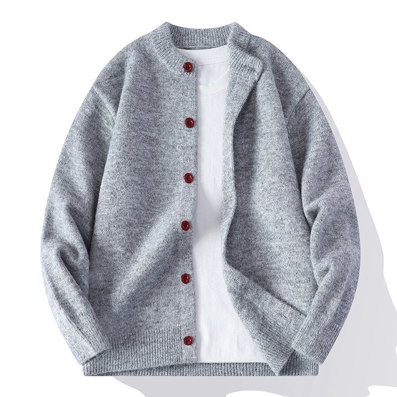 情侣款慵懒风针织开衫毛衣外套男女同款春秋季新款宽松休闲毛线衣