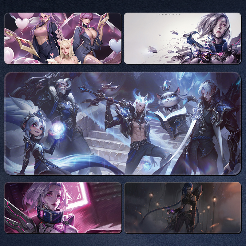 LOL英雄联盟鼠标垫超大男生电竞游戏键盘垫办公桌垫个性加厚定制