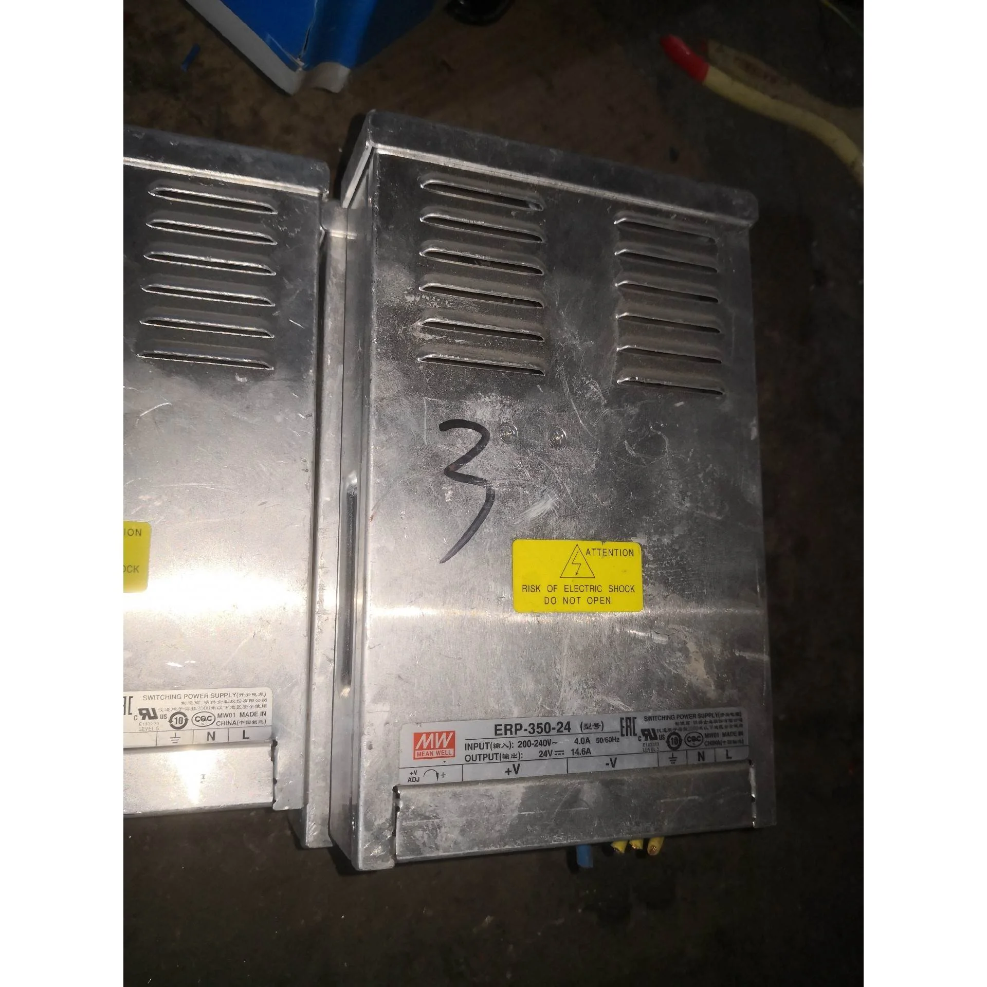 非实价议价议价二手台湾明纬灌胶防雨电源ERP-350-24,24V14.6非实