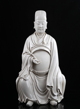 陶瓷大号文昌帝君神像家居饰品文曲星君佛像客厅书房书桌装饰摆件