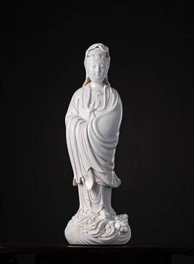 陶瓷装饰工艺品德化白瓷南海渡海观音中式佛像玄关家居电视柜摆件