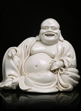 德化白瓷弥勒佛摆件苏跃进大师作品收藏玄关高端摆件家居装饰