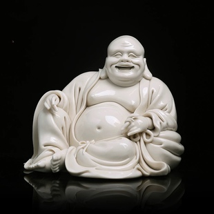 德化白瓷弥勒佛摆件苏跃进大师作品收藏玄关高端摆件家居装饰
