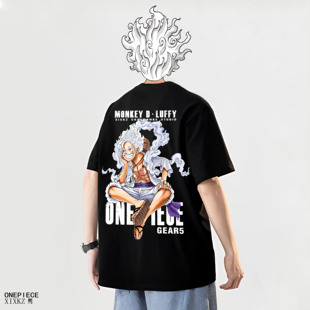 重磅纯棉航海贼王t恤日系潮牌动漫周边蒙其D路飞艾斯萨博短袖夏季