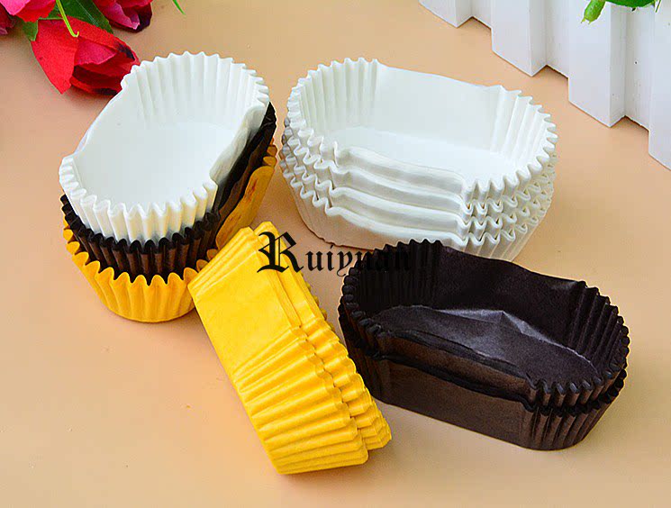 包邮小号磨堡雪芳拔丝蛋糕纸杯椭圆形防油耐高温点心纸托船型纸杯