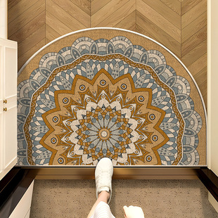 亚麻半圆进门地垫大门口入户门垫门前高级感脚垫入门门内门外地毯