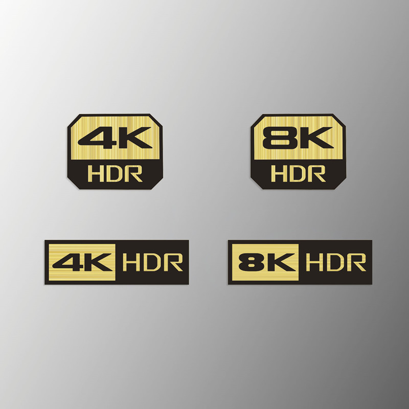 4k8k标志视频高清周边设备logo装饰贴纸金属拉丝质感无人机周边贴