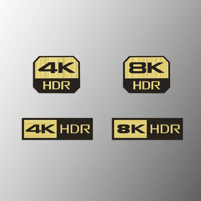4k8k标志视频高清周边设备logo装饰贴纸金属拉丝质感无人机周边贴