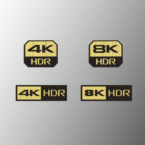 4k8k标志视频高清周边设备logo装饰贴纸金属拉丝质感无人机周边贴