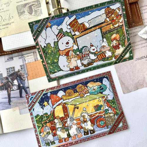 三月原创2024圣诞限定烫银明信片