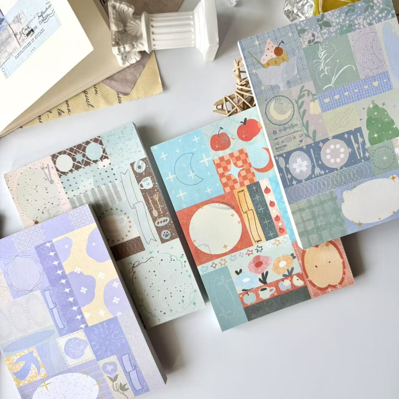 三月原创手帐便签A6素材纸文艺