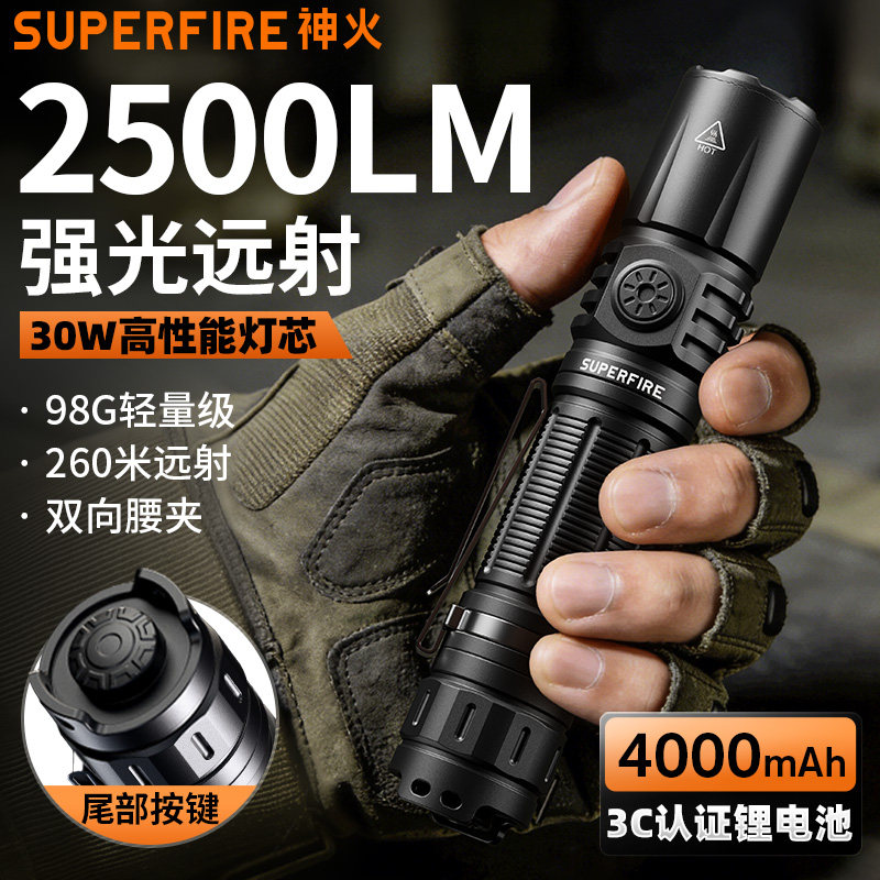 神火2026新款强光手电筒战术LED图片