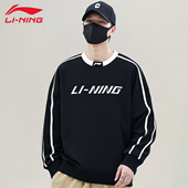Lining 春秋宽松潮流情侣青少年圆领运动休闲上衣女 李宁卫衣男款