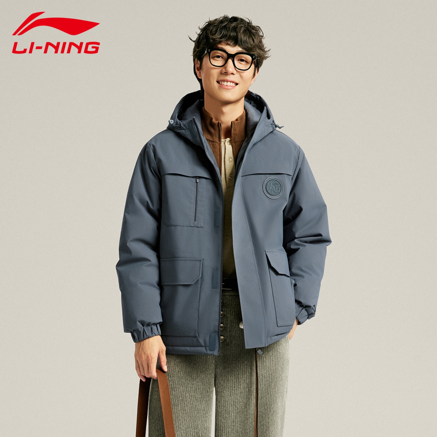 李宁火锅羽绒服男士短款冬季2025