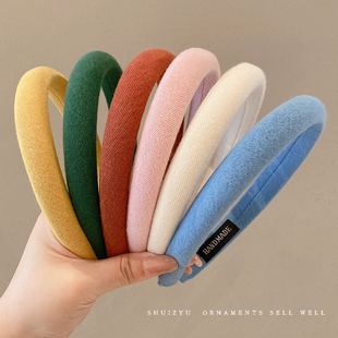 高颅顶海绵宽边发箍复古法式 发捆头箍发卡发窟压发 女百搭外出夏季