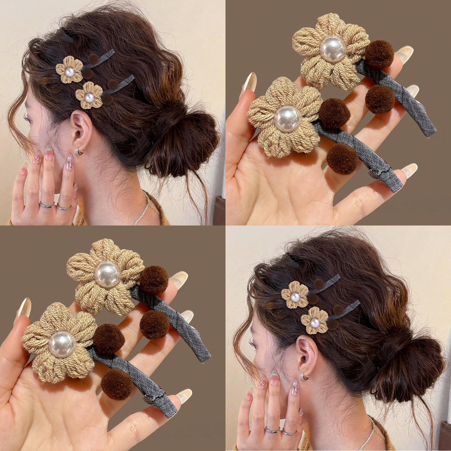秋冬毛绒花朵发夹女高级感侧边边夹前额碎发刘海夹不伤发夹子头饰,饰品/流行首饰/时尚饰品新,发饰,淘宝优惠券,粉丝福利购,淘宝优惠卷